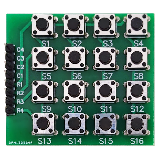 Throwing stones micro switch 4x4 matrix keyboard module 16-button development board/microcontroller external keyboard 2.54mm pin straight plug 4*4 matrix keyboard one