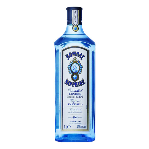 孟买蓝宝石洋酒 英国 杜松子酒 百加得蓝宝石金酒1000ml 调酒必备 原瓶进口 孟买蓝宝石金酒 1000mL