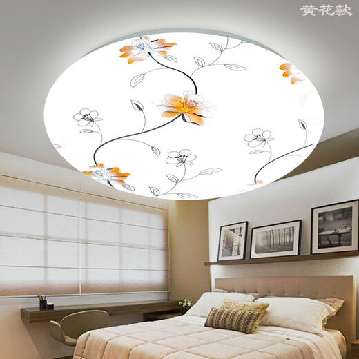Micro-LED ceiling lamp round remote control atmospheric living room lamp modern simple bedroom lamp balcony lamp restaurant lighting 40 cm in diameter white light 48 watts Camellia style