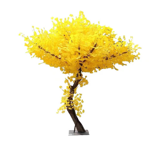 Hua e flow large simulated ginkgo tree simulated tree wedding restaurant hotel interior decoration golden wishing tree props tree fake tree (extended shape) 2.5 meters high and extended by 2 meters