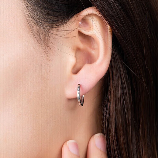 Trendy Acer minimalist hoop PT950 platinum earrings and earrings as a birthday gift for girlfriend. Priced. Single model is about 0.95g.