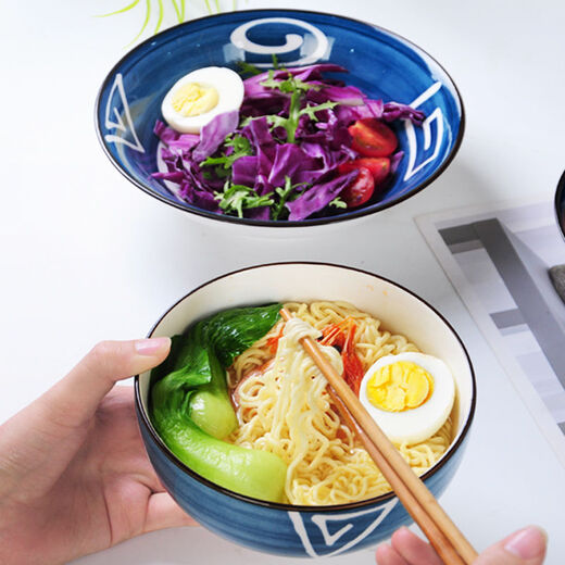 Jiesheng Jishi Couple 2-4 person dishware set Jingdezhen ceramic tableware set household combination Japanese style mixed color 2 bowls 2 plates 2 spoons 2 chopsticks 1 soup bowl 1 tablespoon