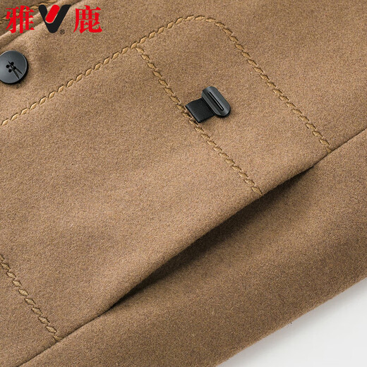 Yalu woolen woolen jacket men's short autumn and winter fashion casual lapel plus cotton woolen jacket men's tops men's clothing