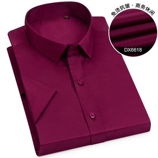 Jinlilai Summer Men's Business Formal Shirt Short à manches courtes sans repasser Boutique de coton à col blanc décontracté.