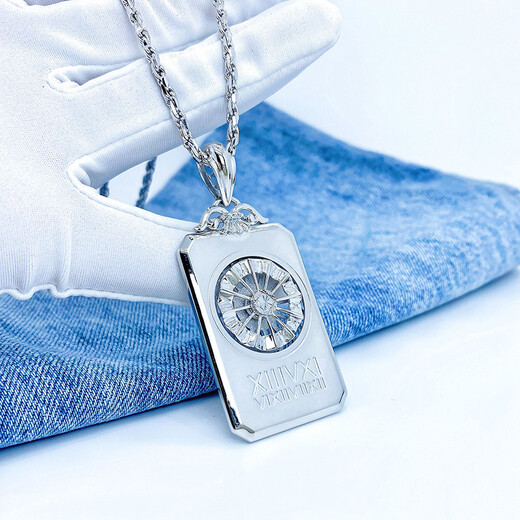 Cuibaofu luxury platinum real gold platinum Pt950 Roman square plate fortune-turning men's numbers three-dimensional pendant tag 32.71 grams width 45mm length 60mm including leather cord