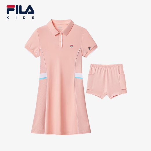 Fila Fila Children's Clothing Children's Skirt 2024 Summer Casual Sports Knitted Dress for Medium and Large Children Girls Bingche Orange-OR 160
