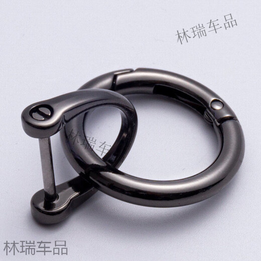 润华年汽车钥匙扣钥匙挂件 锌合金弹簧扣开口圈圆环汽车钥匙马蹄扣女 枪色【弹簧扣】3个装 【外径25mm】