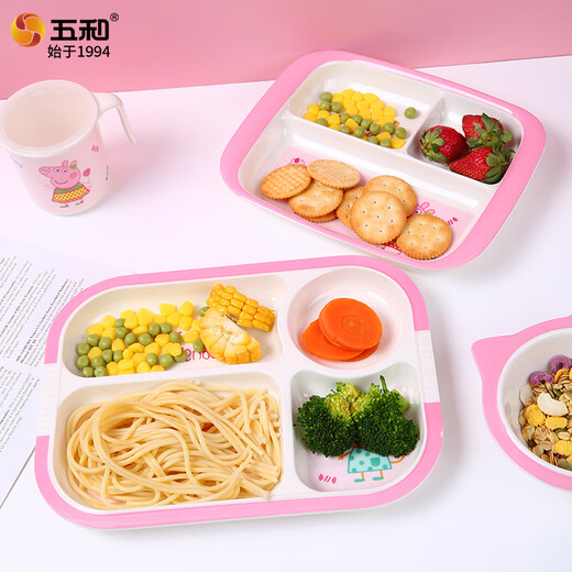 Wuhe (WUHE) Peppa Pig children's tableware set baby food supplement bowl baby supplies children's cup baby platter plate Peppa Pig [deep round bowl]
