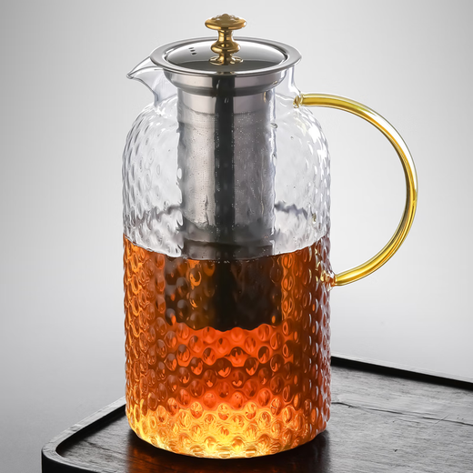 Gaoming (gaoming) extra large capacity thickened glass teapot heat-resistant built-in filter explosion-proof teapot open flame household tea making set 1800ml meter high teapot