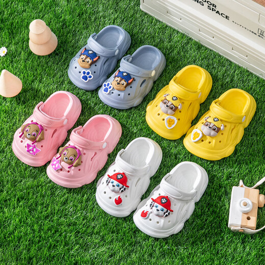 Miaoyoutong's new summer EVA parent-child non-slip cartoon children's clog shoes and slippers for girls at home indoor and outdoor boys' sandals PW4085 Paw Patrol/Blue Single Layer EVA 17 (24-25 yards) Inner length 17cm