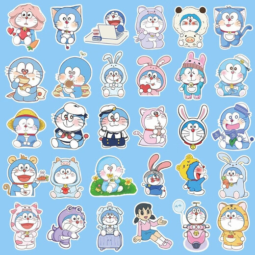 Doraemon mobile phone stickers cartoon cute jingle cat doraemon mobile phone case laptop waterproof diy stickers 20 random pictures
