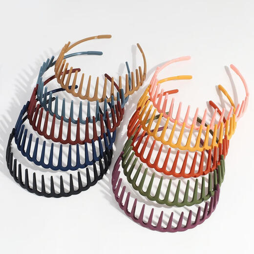 Hua Mu Rong Men's Hairband Boys' Toothed Headband Face Wash Hairband Clip Invisible Sports Hair Bundle Back Head Men's Hair Accessories Hairpin Black