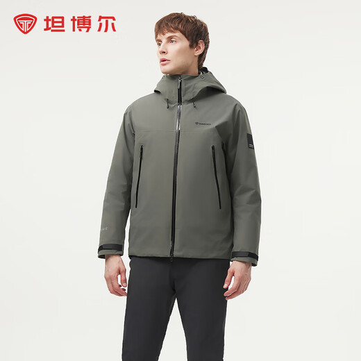 坦博尔男女同款户外三合一羽绒服短款外套TAF560577A 尤加利绿 M (170)