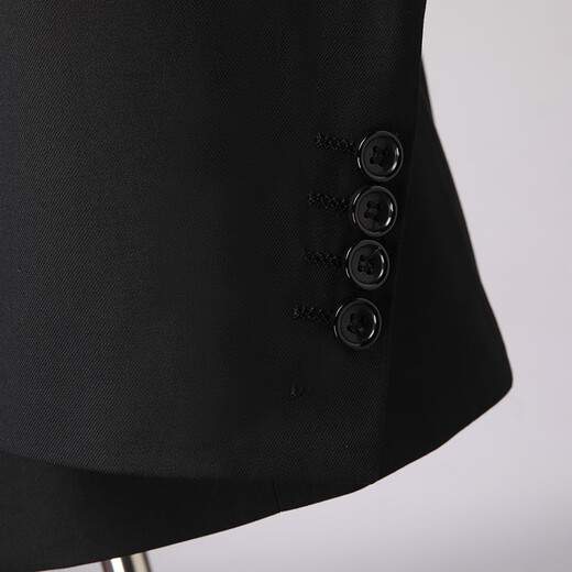 ROMON suit men's three-piece business slim formal suit groomsmen suit groom suit professional suit black XL