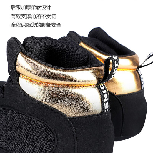 GINGPAI SPORT boxing shoes, low-top Sanda shoes, high-top fighting training shoes, wrestling shoes, boots, boxing shoes, women, adults and children, black 35