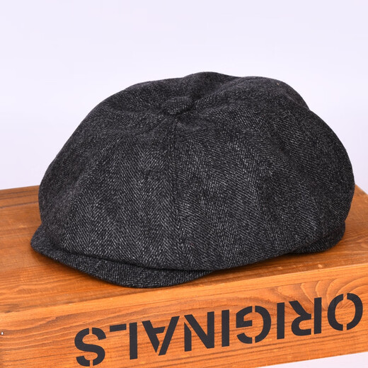 Trinkstil, Senior Peaky Blinders, achteckiger Hut, britische Baskenmütze für Herren, Retro, alter Zeitungsjungenhut, Malerhut, dunkelgrau, Einheitsgröße, 57–58 cm, verstellbar
