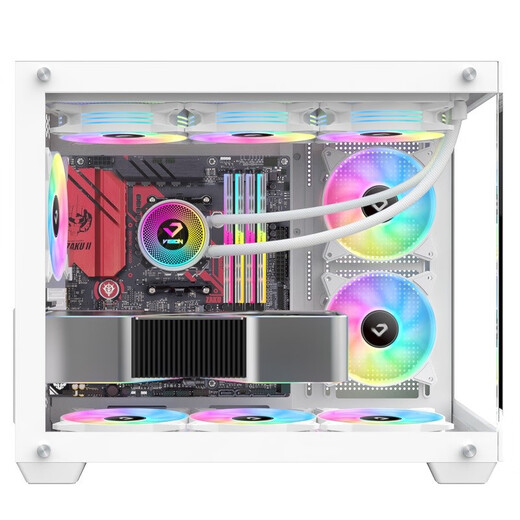 Vision 360MINI Sea View Room Chassis Water-cooled Chassis Highly Compatible with Cooling Mania (M-ATX/Top Support 360 Water Cooling/Graphics Card 410mm) Phantom 360M Supreme Edition Pillar-free Sea View Room White