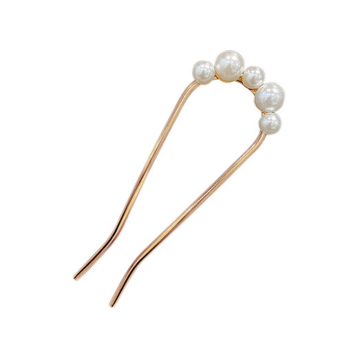 向晚发簪U型珍珠发簪女简约簪子丸子头盘发神器发卡簪子女高级感发钗