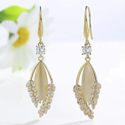 Idel 2025 new niche design temperament wheat earrings earrings high-end light luxury atmospheric earrings rhinestone wheat earrings E2738