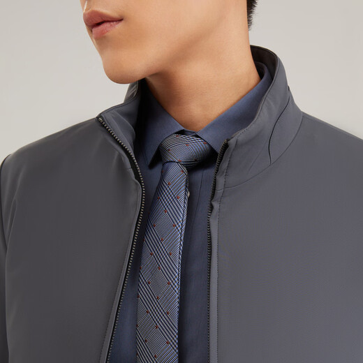 YOUNGOR cotton jacket for men, short cotton jacket with stand collar, nylon and ammonia blend, durable, not easy to wrinkle and easy to care for VMCJ429977DQA XL 180/100A