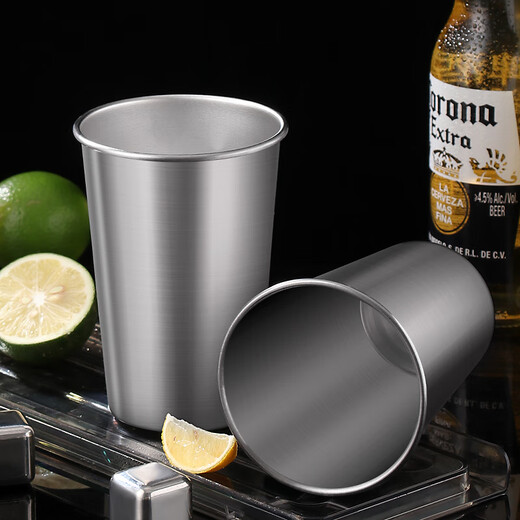 Baijie 304 stainless steel water cup, beer cup, anti-fall juice cup, cold drink cup, tea cup, 500ml outdoor camping cup