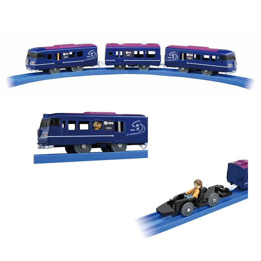 多美（TAKARA TOMY）多美卡火车模型普乐路路电动三节火车头儿童玩具新干线高铁男孩礼 S-39银河观光旅行列车158998