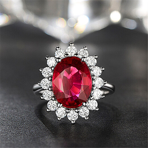 Yuanzu sapphire ring GIXI Princess Diana model opening adjustable tanzanite colored treasure female live ring opening adjustable blue diamond earrings white gold