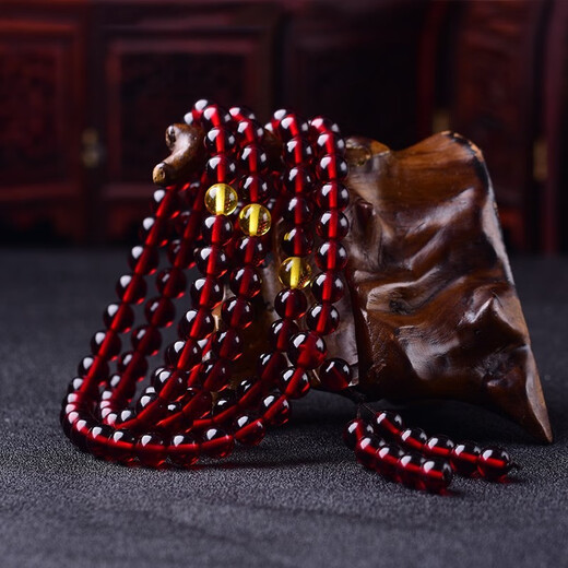 Shiqian Natural 7A Grade Burmese Blood Amber Bracelet Amber Blood Bracelet for Men and Women Delivery Certificate (16mm Single Circle Send Certificate)