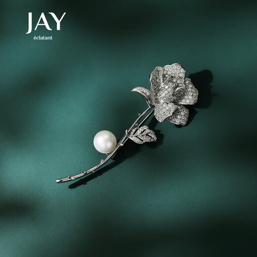 Jay Rose Brooch Women's Imitation Pearl Corsage Accessories Birthday Gift for Elder Mothers and Mother-in-law