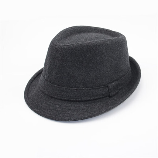 Gardenia hat men's spring and autumn hat men's hat winter woolen warm autumn and winter middle-aged and elderly jazz hat winter old man hat gray leather edge