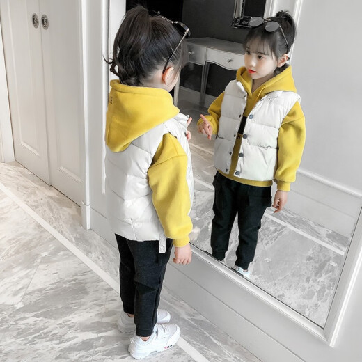 Cool Pan Bear Girls Suit Autumn and Winter Clothes 2022 Medium and Large Children's Casual Plus Velvet Thickened Vest Sweater Pants Children's Suit Little Girl Western Style Three-piece Suit Winter Cotton Clothes 3 to 14 Years Old Pink 140 Size Recommended Height About 1.3 Meters