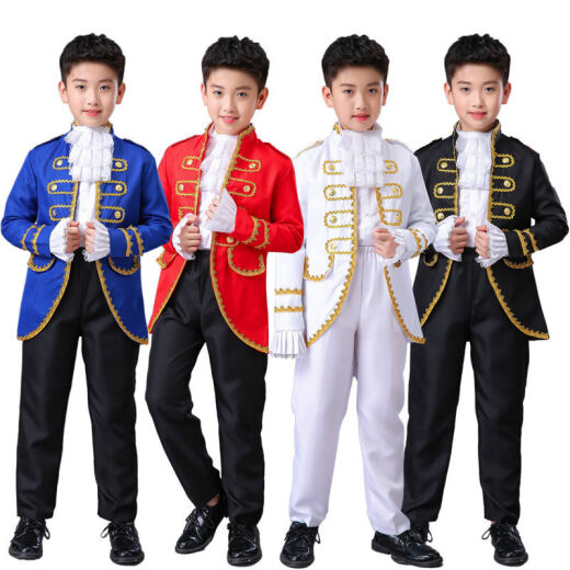 Yaosheng [Quality Selection] Christmas Children's Cinderella Fairy Tale European Palace Performance Costume Stepmother Guard Angel Wine Red Vest Prince 9085-94cm