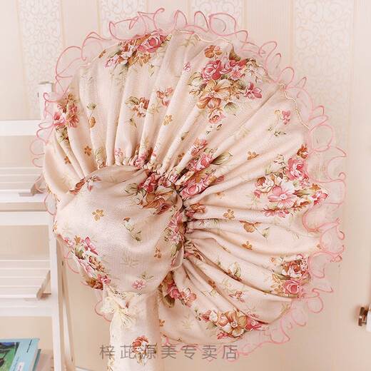 Tablecloth/cover floor fan dustproof cover Pastoral floral lace fabric all-inclusive electric fan cover floor fan cover dustproof 2-piece set small sun platform fan cover Poetry flower language-blue-head