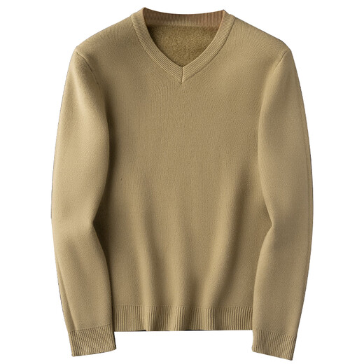 PRIDEME Einteiler für den Winter, verdickter Samt und warmer All-in-One-Pullover aus Samt mit V-Ausschnitt für Männer, langärmliger, schmaler Pullover für Männer, LDK2116-weiß L Gewichtsempfehlung 120-130Jin Jin entspricht 0,5 kg