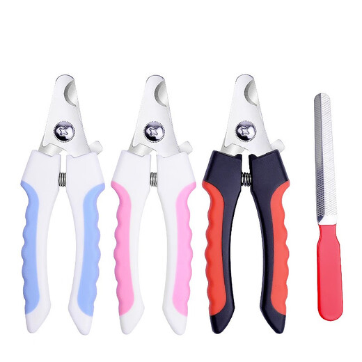 Pet cat nail clipper artifact cat and dog nail clipper Teddy nail clipper special cleaning supplies file for cats and dogs straight handle nail clipper - red - large (plus file)