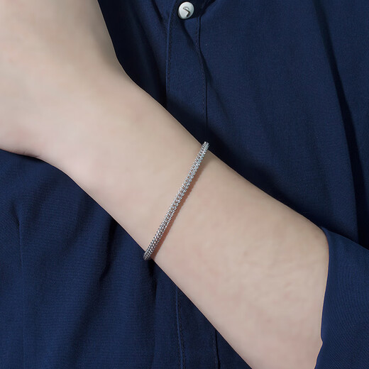 Jin Duoxi Valentine's Day Gift Authentic PT950 Platinum Bracelet Men's Space Chain Women's Platinum Bracelet Platinum Bracelet Fishhook Clasp About 5.69 g About 16 cm 2.5 mm