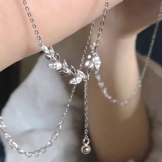 SGE Suisui Ping An 999 Pure Silver Necklace Women's Clavicle Chain Light Luxury High-Quality Pendant Valentine's Day Gift for Girlfriend Suisui Ping An Necklace Platinum Gold/Certificate/Shipping from Qicang