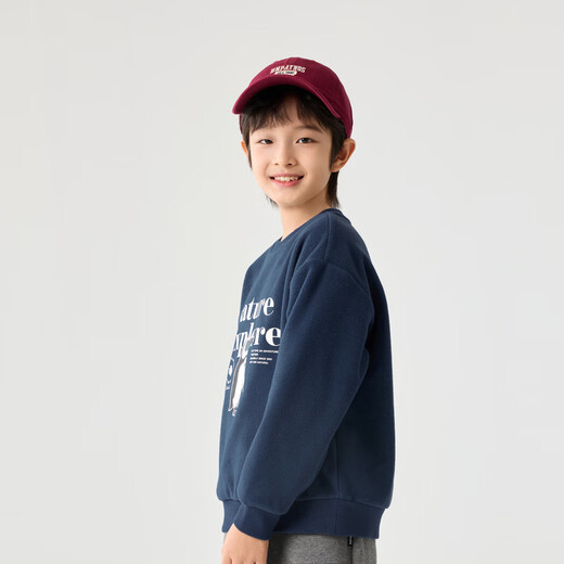 Balabala children's clothing children's sweatshirt autumn and winter 2024 boys and girls round neck pullover polar fleece top trendy 208424121216