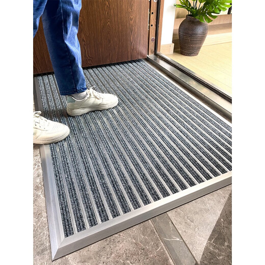 Zunxun outdoor non-slip floor mats stainless steel aluminum alloy dustproof household entrance door mats outdoor entrance carpet door outer door gray 160cm 80cm