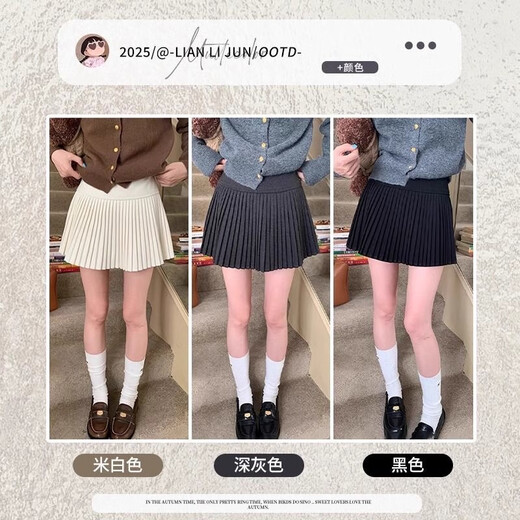 Langsha Woolen Organ Pleated Skirt Women's Winter 2025 New High Waist Slim Small Casual A-Line Skirt Short Skirt