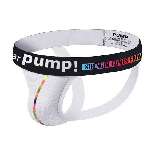 XVCO Sexy Low Belt Double Butt Lifting Buttocks Revealing Buttocks Free T-Pants Men's Men's T-Pants Men's Underwear White L