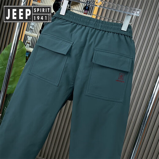 JEEP SPIRIT Jeep Meng Brother Pants Men's Casual Pants Spring and Autumn Trendy Fashion Versatile Loose Trousers Sports Pants Men Black 33 145-155Jin Jin is equal to 0.5 kg