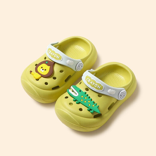 LATE TIME children's slippers, summer, boys and girls, 1-3 years old, cute cartoon soft bottom, non-slip, anti-collision, baby sneakers, dark green, lion crocodile, 16 cm inner length, suitable for about 2.5-3 years old