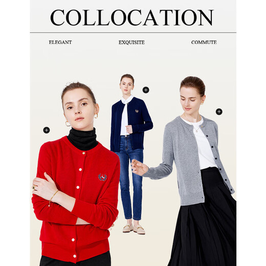 Navigare Italian small sailing women's sweater spring and autumn round neck cardigan sweater jacket 2334092061 Navy M