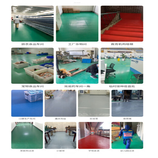Junliu thickened and wear-resistant private garage floor mat PVC non-slip mat plastic entrance waterproof rubber door mat corridor stairs cooked rubber red man 2.0 meters width 2.5 meters length