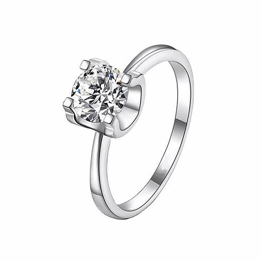 I Do platinum PT950 diamond ring classic bull head 1 carat cultivated diamond proposal engagement diamond ring gift for girlfriend classic bull head 50 points diamond size 10