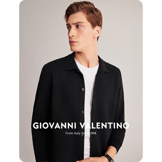 Giovanni Valentino Wool Sweater informal Cardigan Cardigan Cardigan Sweater de manga larga Cardigan para hombres de manga larga