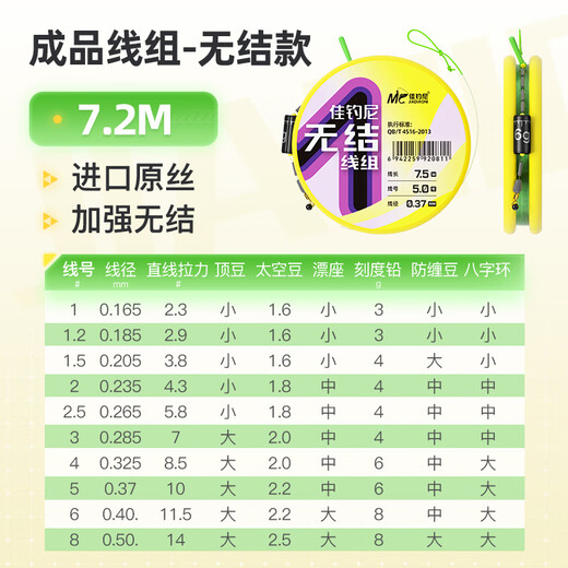 JIADIAONI Knotless Line Set Fishing Line Set Full Set of Finished Main Line Set Fishing Line Nylon Line Strong Tension JIADIAONI Finished Line Set-Knotless 7.2 Meter No. 3.0