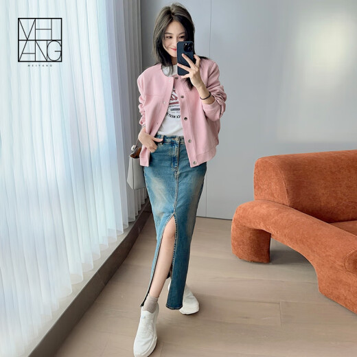 MEIYANG Meizijiang Jacket Suede Dopamine Girls' Padded Casual Jacket Top Fashionable and Versatile New Jacket Women's Pink S