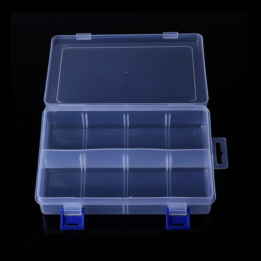 HENGJIA/Hengjiaji Fishing Gear Accessories Box Large Fishing Storage Box Transparent Luya Fishing Box Multi-Function Portable Bag Transparent White (No Partition Baffle, Real Picture Mainly) Single Box Specifications 20CM*14CM*4.7CM